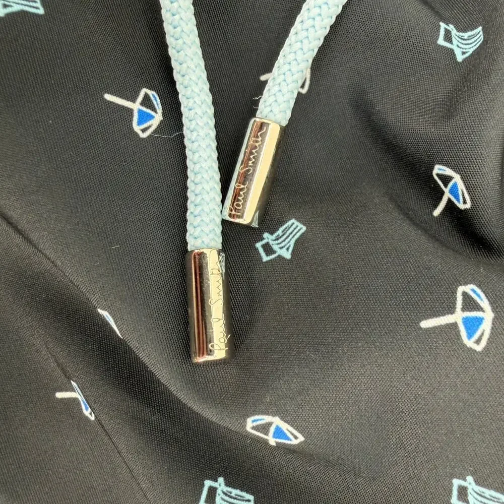 NWT Paul Smith Pool Beach Umbrella Print Navy Swim Trunks Size SMALL